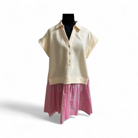 Entro Dresses & Skirts - Cream and Pink Entro Dress